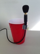 Plastic cup mic stand